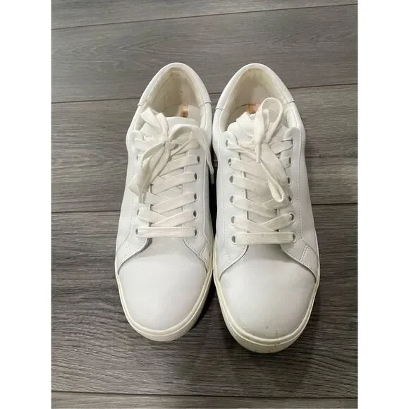 Sam Edelman ETHYL White Leather Lace-Up Sneakers Women's Size 9 Fashion Comfort - Picture 2 of 6